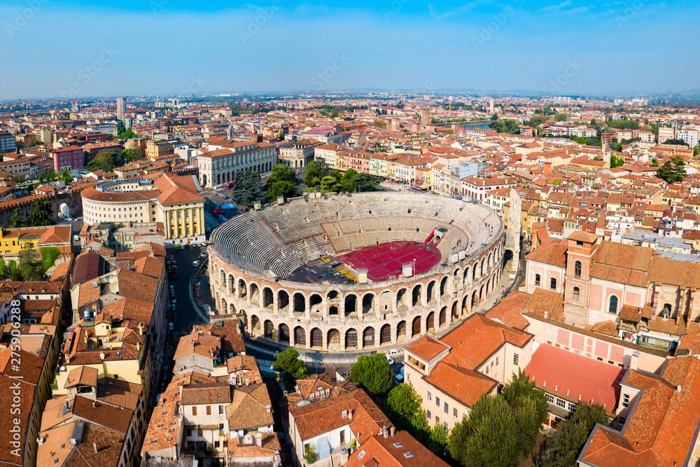 Verona Arena Aerial Panoramic View